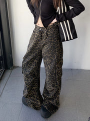 Chaeryeong Brown Leopard Print Cargo Pants