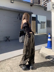 Chaeryeong Brown Leopard Print Cargo Pants