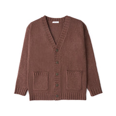 Brown Minimalist V-Neck Knit Cardigan | J-Hope – BTS