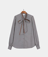 Brown Plaid Bow-Tie Blouse | Jisoo – BlackPink