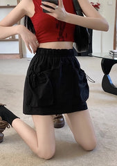 Danielle Noir Big-Pocket Mini Skirt