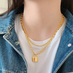 Ahyeon Gold Padlock Necklace