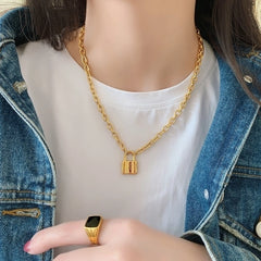 Ahyeon Gold Padlock Necklace