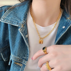Ahyeon Gold Padlock Necklace