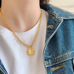 Ahyeon Gold Padlock Necklace