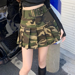 Yunjin Camouflage Pleated Skirt