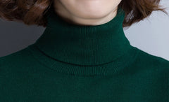 Jimin Olive Classic Turtleneck Sweater