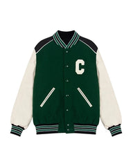 Hueningkai Leather Baseball Jacket
