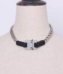 Jake Silver Chain Buckle Necklace