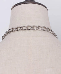 Jake Silver Chain Buckle Necklace