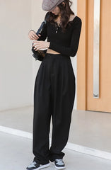 Jay Noir Wide-Leg Pants