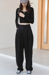 Jay Noir Wide-Leg Pants