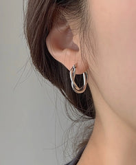 Jimin Silver Circle Knot Earrings