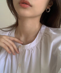 Jimin Silver Circle Knot Earrings