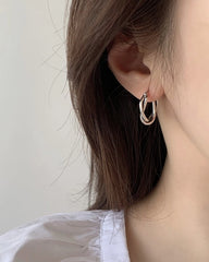 Jimin Silver Circle Knot Earrings
