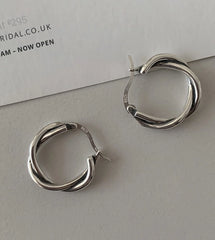 Jimin Silver Circle Knot Earrings