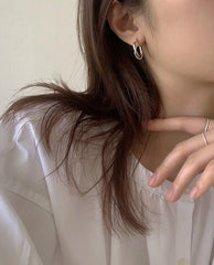 Jimin Silver Circle Knot Earrings