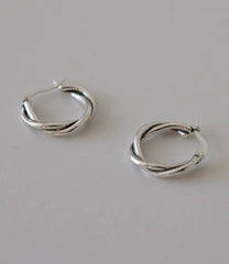 Jimin Silver Circle Knot Earrings