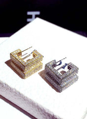 Jimin Silver Geometric Earrings