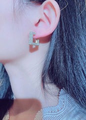 Jimin Silver Geometric Earrings