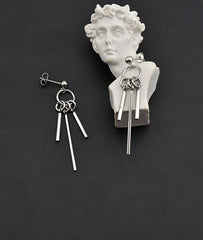 Jimin Silver Triple-Strip Earrings