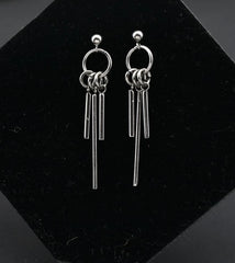 Jimin Silver Triple-Strip Earrings