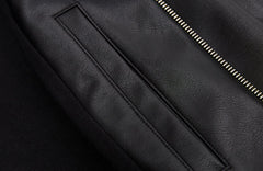 Jimin Noir Double-Zip Leather Jacket