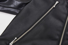 Jimin Noir Double-Zip Leather Jacket