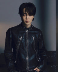 Jimin Noir Double-Zip Leather Jacket