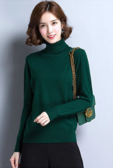 Jimin Olive Classic Turtleneck Sweater