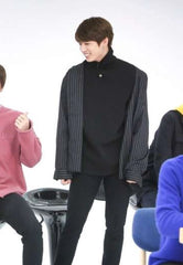 Jungkook Noir Striped Button-Down Shirt