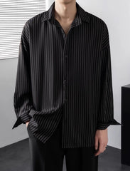 Jungkook Noir Striped Button-Down Shirt