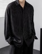 Jungkook Noir Striped Button-Down Shirt