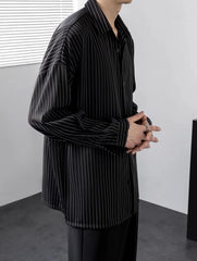 Jungkook Noir Striped Button-Down Shirt