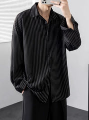 Jungkook Noir Striped Button-Down Shirt