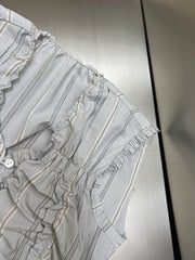 Yujin Grey Gathered Sleeveless Top