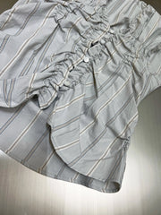 Yujin Grey Gathered Sleeveless Top