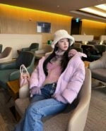 Wonyoung Lilac Puffer Jacket