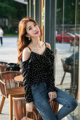 Lisa Blue Dotted Blouse