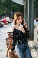 Lisa Blue Dotted Blouse