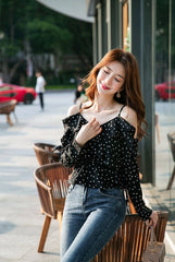Lisa Blue Dotted Blouse