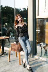 Lisa Blue Dotted Blouse