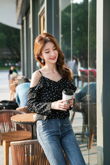 Lisa Blue Dotted Blouse