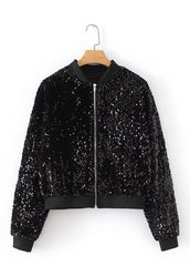 Liz Sparkly Sequin Cropped Jacket