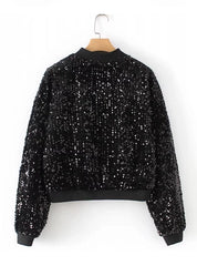 Liz Sparkly Sequin Cropped Jacket
