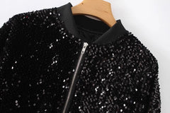 Liz Sparkly Sequin Cropped Jacket