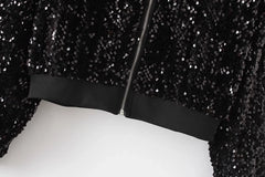 Liz Sparkly Sequin Cropped Jacket