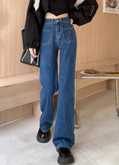 Minji Indigo Patch-Pocket Denim Jeans