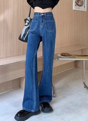 Minji Indigo Patch-Pocket Denim Jeans