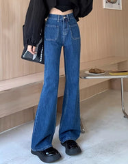 Minji Indigo Patch-Pocket Denim Jeans